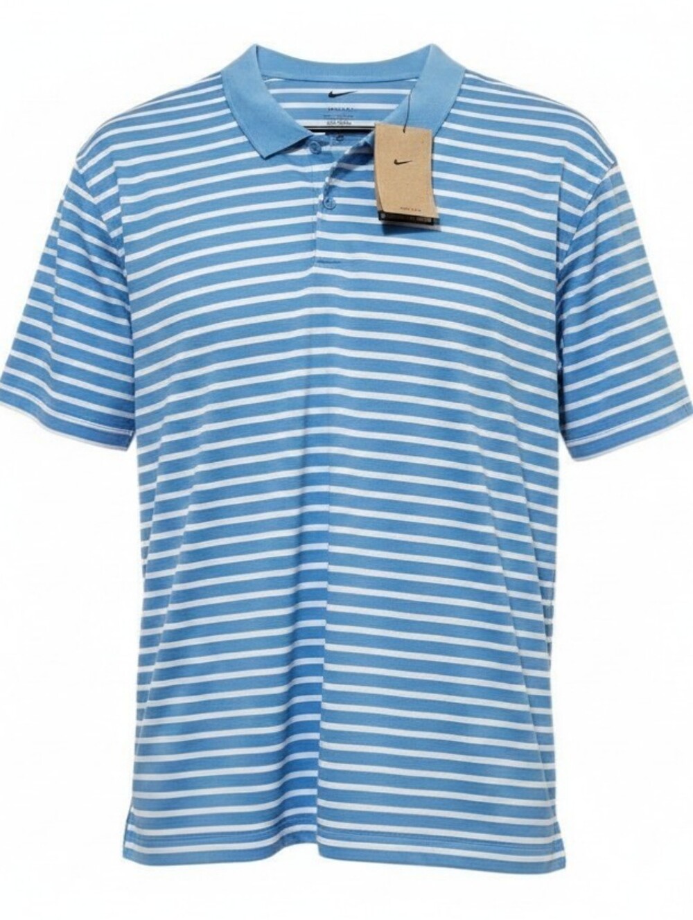 Nike Dri-Fit Men's Blue & White Striped Polo Casual Sport Size XL